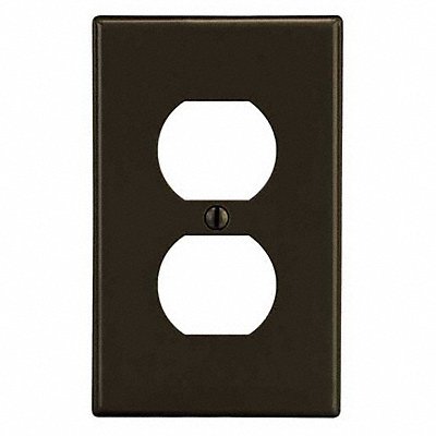 HUBBELL PJ8 Dup Recept Wall Plate Mid Brown 1 Gang Smooth Satin