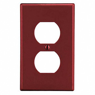 HUBBELL PJ8R Dup Recept Wall Plate Mid Red 1 Gang Smooth Satin