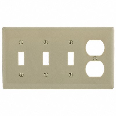 HUBBELL WIRING DEVICE-KELLEMS P38I Toggle Switch Wall Plate Ivory