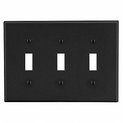 HUBBELL P3BK Toggle Switch Wall Plate Black