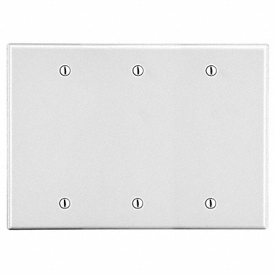HUBBELL P33W Blank Box Mount Wall Plate Blank Standard White 3 Gang Smth Stn