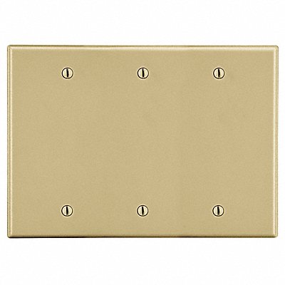 HUBBELL P33I Blank Box Mount Wall Plate Blank Standard Ivory 3 Gang Smth Stn