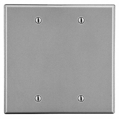 HUBBELL P23GY Blank Box Mount Wall Plate Blank Standard Grey 2 Gang Smooth Satin