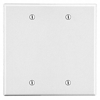 HUBBELL P23W Blank Box Mount Wall Plate Blank Standard White 2 Gang Smooth Satin