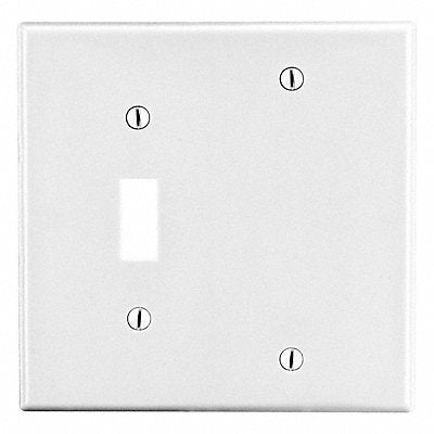 HUBBELL P113W TglSwch/BlankWllPlt Std Wht 2 Gang Smooth Satin