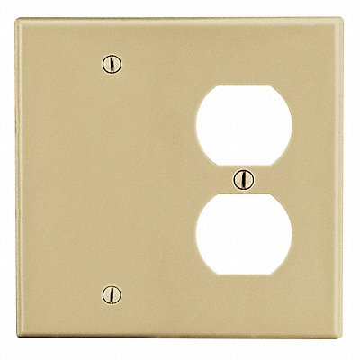 HUBBELL P138I Duplex/Blank Wall Plate Ivory