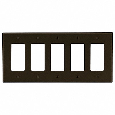 HUBBELL P265 Rocker Wall Plate Standard Brown 5Gng Smth Stn