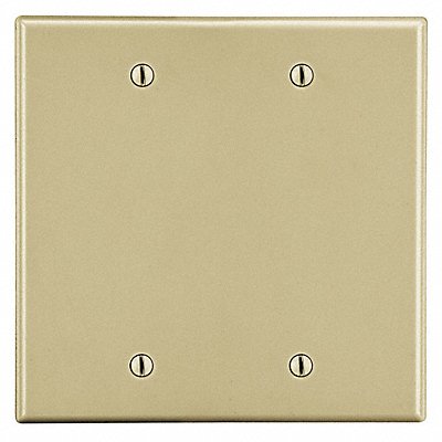 HUBBELL PJ23I Blank Box Mount Wall Plate Blank Mid Ivry 2 Gang Smooth Satin