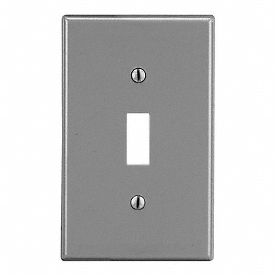 HUBBELL PJ1GY Toggle Switch Wall Plate Mid Grey 1 Gang Smooth Satin