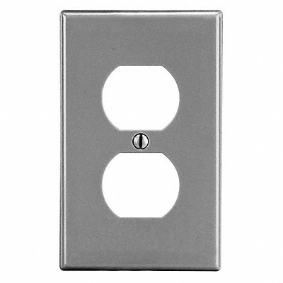 HUBBELL PJ8GY Dup Recept Wall Plate Mid Grey 1 Gang Smooth Satin