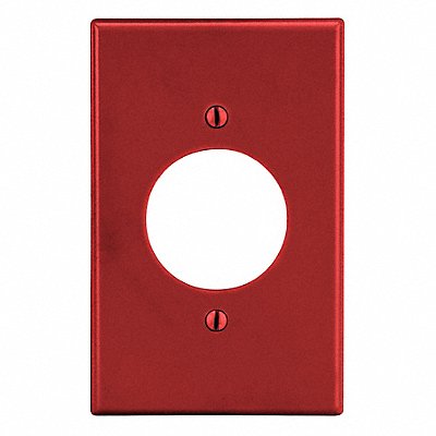 HUBBELL P720R Sng Rcpt Wall Plate Standard Red 1 Gang Smooth Satin