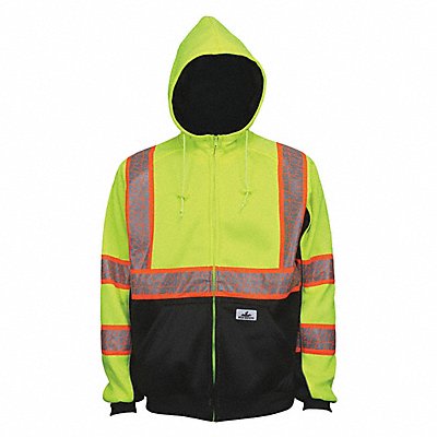 MCR SAFETY S2CL3LZX5 Hooded Sweatshirt Lime 5XL Sz