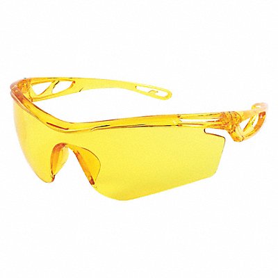MCR SAFETY CL414 Safety Glass Amber Lens Half-Frame