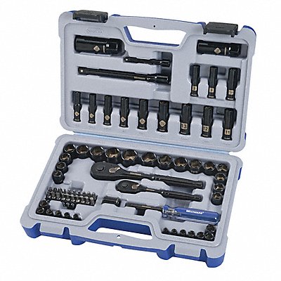 WESTWARD 55MT04 Socket Wrench Set Chrome 1/2 in 3/8 in 6Pt