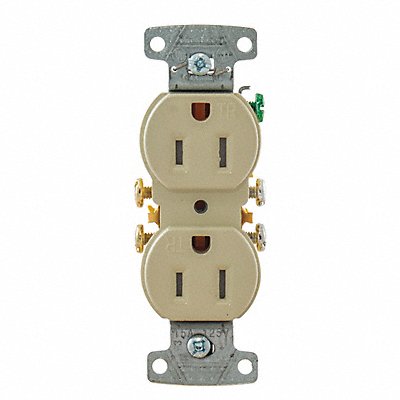 HUBBELL RR15SITR Receptacle 125VAC Ivory Flush Mounting