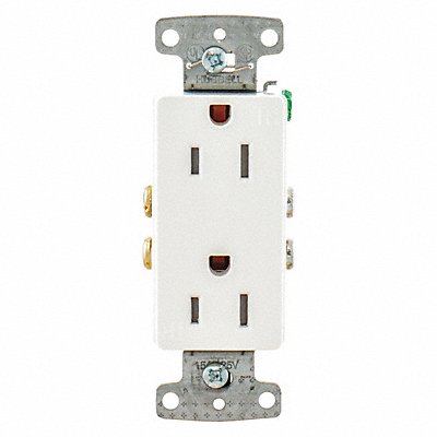 HUBBELL RRD15SWTR Receptacle 125VAC White Flush Mounting