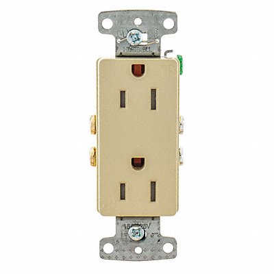 HUBBELL RRD15SITR Receptacle 125VAC Ivory Flush Mounting