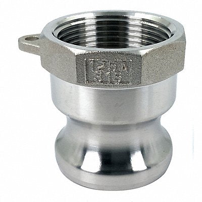 GRAINGER PLE83 Cam and Groove Adaptor 1-1/4 316 SS