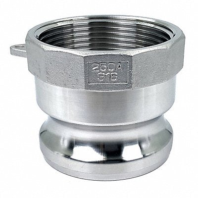 GRAINGER PLE87 Cam and Groove Adaptor 2-1/2 316 SS