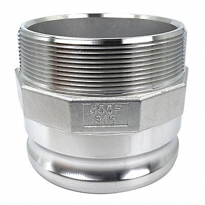 GRAINGER PLE124 Cam and Groove Adaptor 5 316 SS