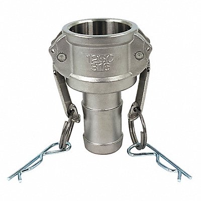GRAINGER PLE139 Cam and Groove Coupling 1-1/4 316 SS