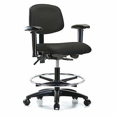 GRAINGER GRVMBCHRGCFRC8540A1 Cleanroom Task Chair 300 lb Cap. Vinyl
