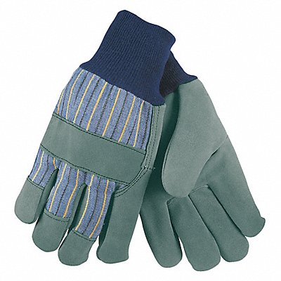 MCR SAFETY 1420A Leather Gloves Blue/Grey L PK12