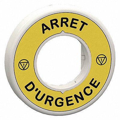 SCHNEIDER ELECTRIC ZBY9W3B130 Legend Ring ArretD Urgence Blk/Yellow Round