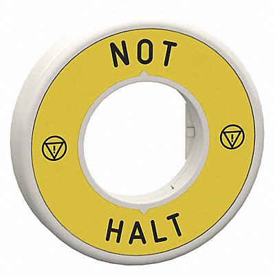 SCHNEIDER ELECTRIC ZBY9W3B230 Legend Ring Not-Halt Black/Yellow Round