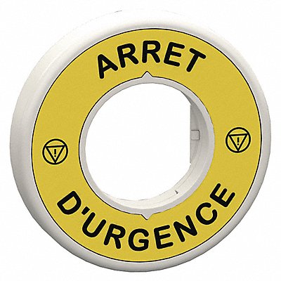 SCHNEIDER ELECTRIC ZBY9W2M130 Legend Ring ArretD Urgence Blk/Yellow Round
