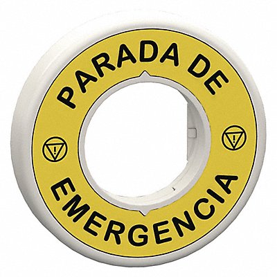 SCHNEIDER ELECTRIC ZBY9W3B430 LegndRing PardaDeEmergncia Blk/Yellow Round