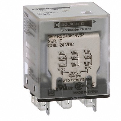 SCHNEIDER 8501RSD43P14V53 Relay 24V DC 15 A 11 Pins