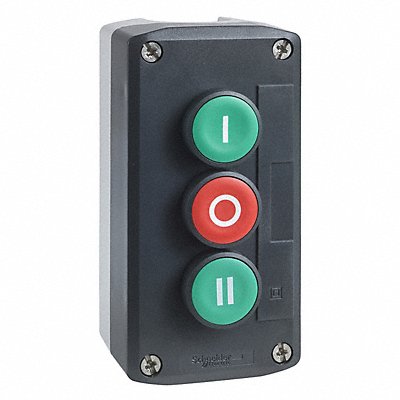 SCHNEIDER ELECTRIC XALDAEQ3845G2H7 Control Station Feed-Thru 2 Buttons Grn/Rd