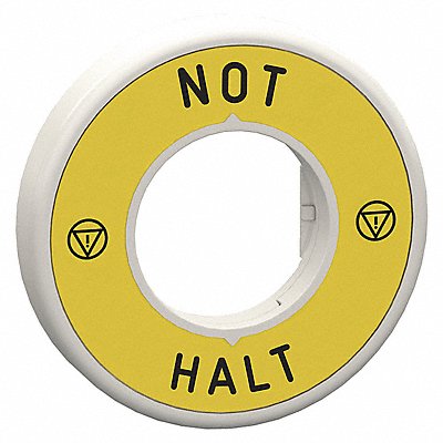 SCHNEIDER ELECTRIC ZBY9W2M230 Legend Ring Not-Halt Black/Yellow Round