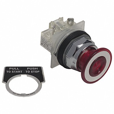 SCHNEIDER ELECTRIC 9001KR9RH6S10 Mushroom Head Push Button Non Illuminated Red 1NC