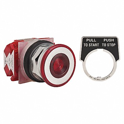 SCHNEIDER ELECTRIC 9001KR9RH8 Mushroom Head Push Button Non Illuminated Red 2NC