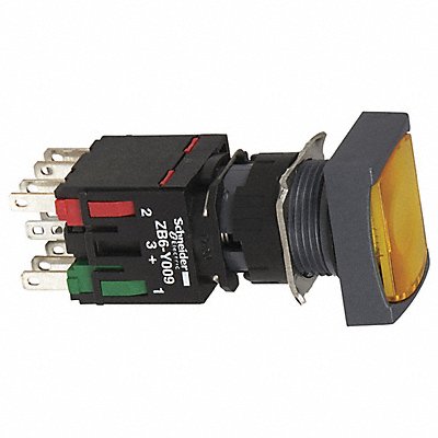 SCHNEIDER ELECTRIC XB6DW5B5B Illuminated Push Button FullVolt Yellow 1NO/1NC