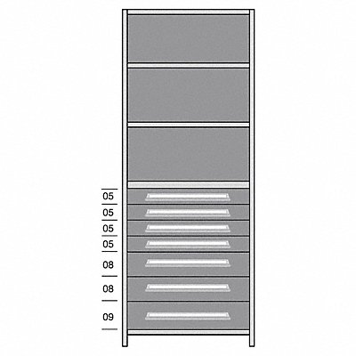 LYON DDJ115025 Shelf 85 H 36 W Steel 800 lb Capacity