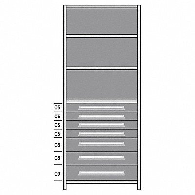 LYON DDJ115026 Shelf 85 H 36 W Steel 800 lb Capacity