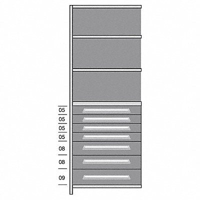 LYON DDJ115025A Shelf 85 H 36 W Steel 800 lb Capacity
