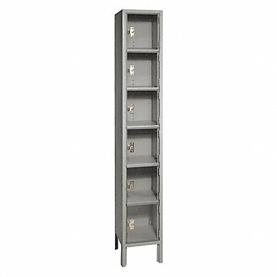 LYON DD5362PC Bx Locker 6x1Locker Grey 78 x12 x18 Unassembled