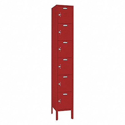 LYON YFC5362 Locker 6x1Locker Red 78 x12 x18 Unassembled