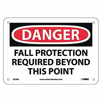 NMC D528A Danger Fall Protection Required Beyond T