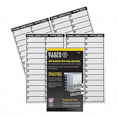 KLEIN TOOLS 56255 Wire Markers with Panel Directory