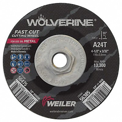 WOLVERINE 56385 CW-4-1/2 X 3/32 X 5/8-11 AO(T27)