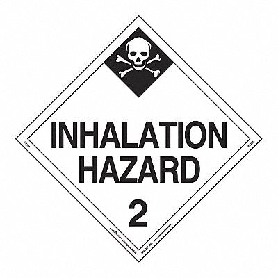 LABELMASTER ZEZ28 Inhalation Hazard 2 Placard Vinyl PK25