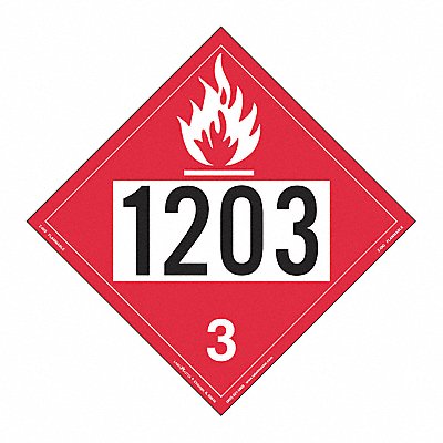 LABELMASTER ZIDG Flammable Liquid Placard 1203 PK25