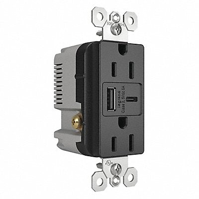 LEGRAND R26USBACBK USB Charger Recept 15 A Black Type A/C