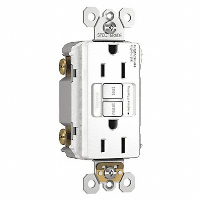GRAINGER 1597NTLTRW Power Inlet 15A 125VAC Receptacle GFCI