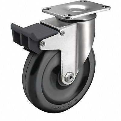 COLSON 20425655BRK5 Plate Castor Swivel 4 Wheel Dia